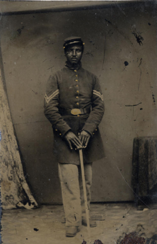 Civil War African American Union Soldier Tintype Photograph – 3x2 Inch Ninth Plate – Licensed Reprint
